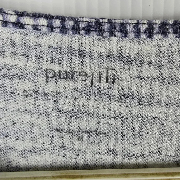 J.Jill blue & white seamed asymmetrical tee Linen & Rayon Blend Breathable SizeM - Picture 6 of 10